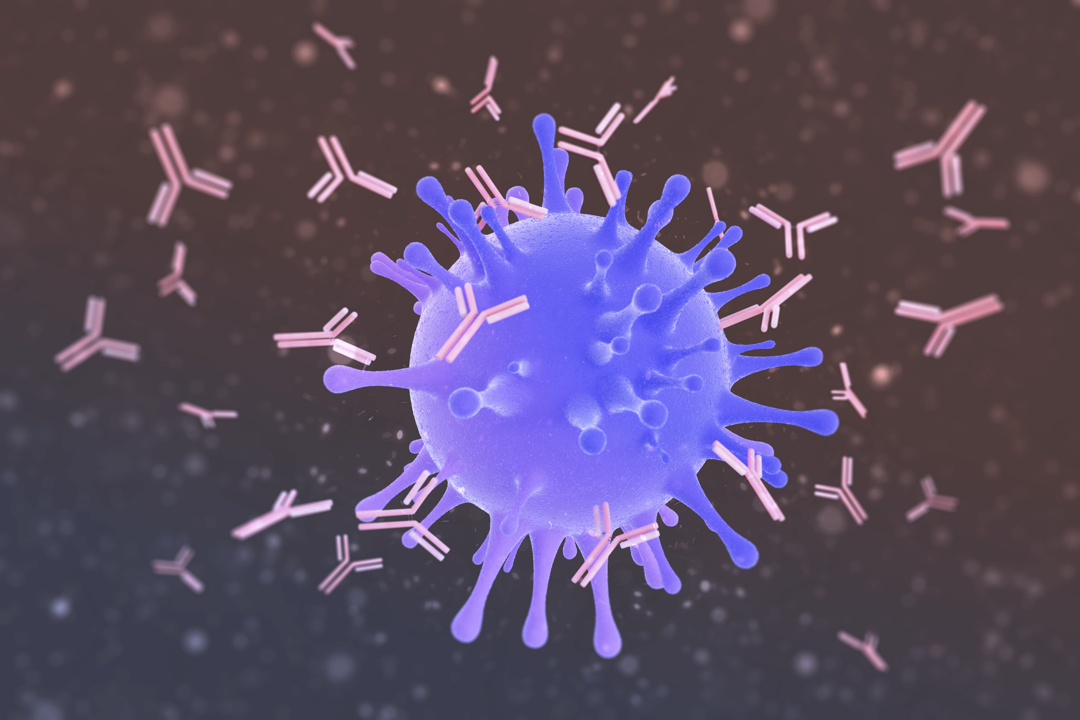 illustration de l'ordinateur des anticorps attaquant le virus